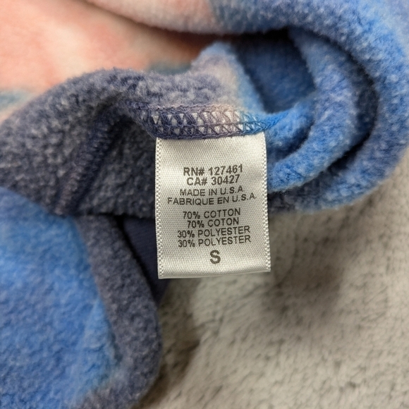 Wildfox Sweatshirt Women's S Blue Red Tie Dye Swirl Crew Neck Crop Cotton LA - Picture 6 of 7